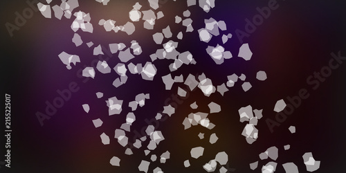 Abstract background with white geometric shapes and bokeh effect.