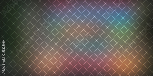Abstract background with white grid lines over colorful gradient texture.
