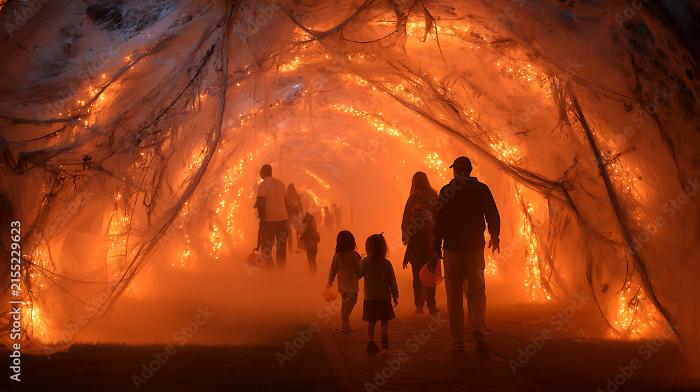 Fototapeta premium people walking in the halloween party