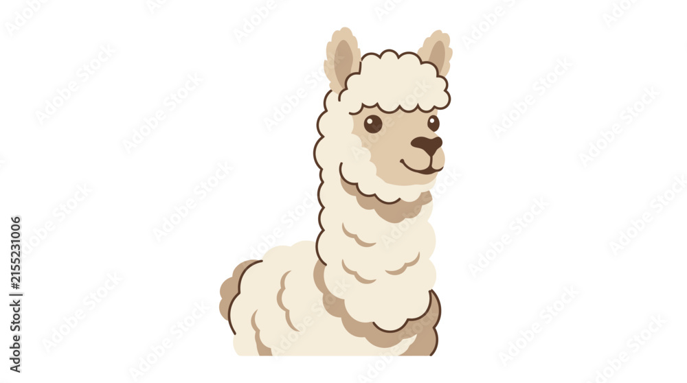 Obraz premium Cute llama illustration isolated white background
