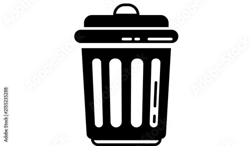 Trash Can Vector Icon Isolated on White Background for Recycling and Waste Management Design