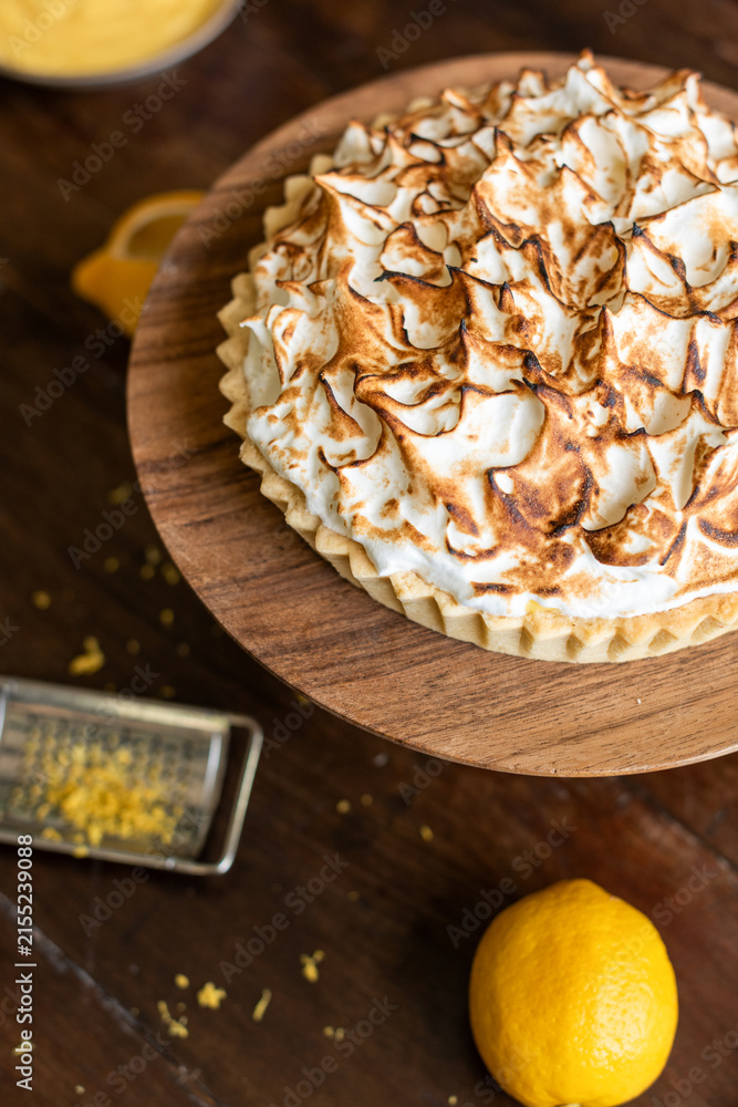 Fototapeta premium Delicious lemon meringue pie dessert