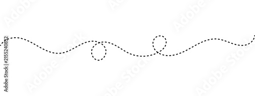 Black dashed line with loops on a horizontal path