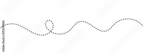 Photography Black dashed line with a loop curve on a flat surface