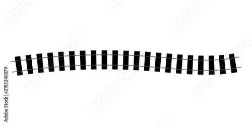 Black curved railway train tracks icon design element