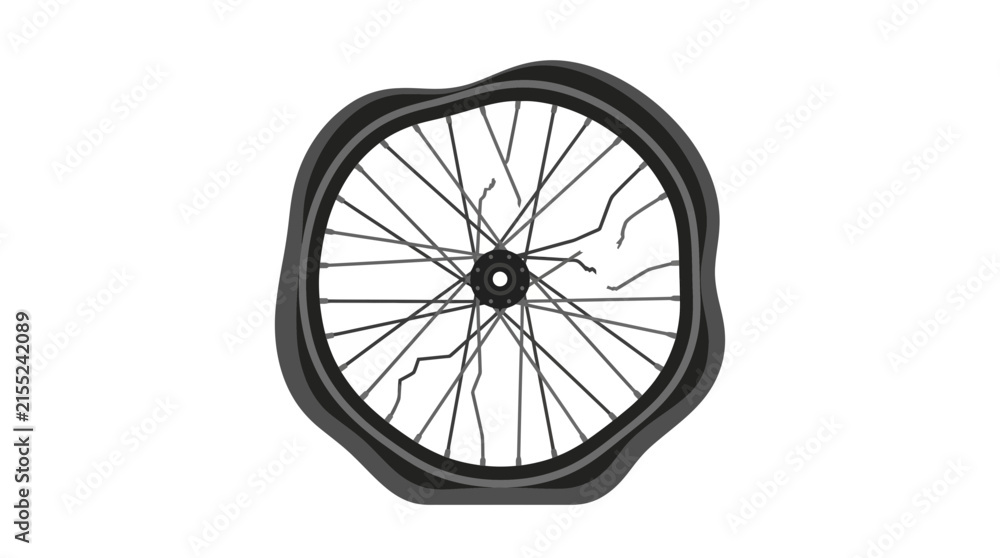 Fototapeta premium Flat Bicycle Wheel Isolated