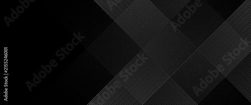 Canvas Print 3D techno abstract background overlap layer on dark space with glowing white lines shape decoration
