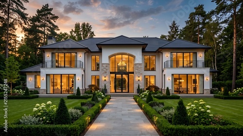 Luxury home estate mansion real estate property architecture design exterior residence landscaping elegant house