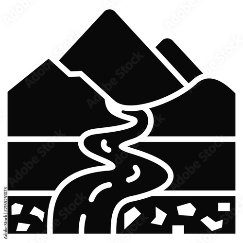 Watershed System simple and clear vector icon illustration to essential idea or function
