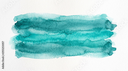 Layered teal watercolor wash on white background.