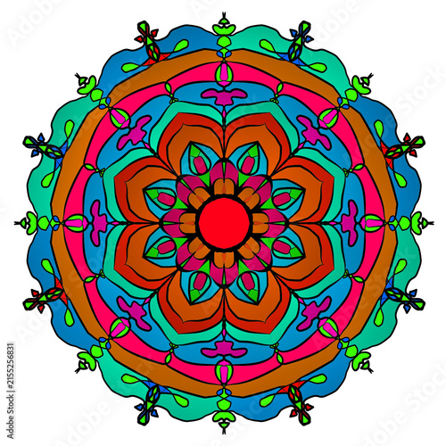 фотографія mandala round ornament, premium geometric mandala, floral symmetric mandala vect