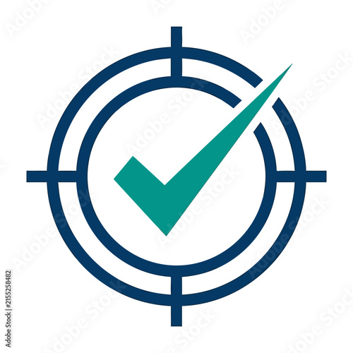 Target with Check Mark Icon for Accurate Goal Success