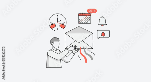 Woman working on laptop with holiday decorations and gifts.