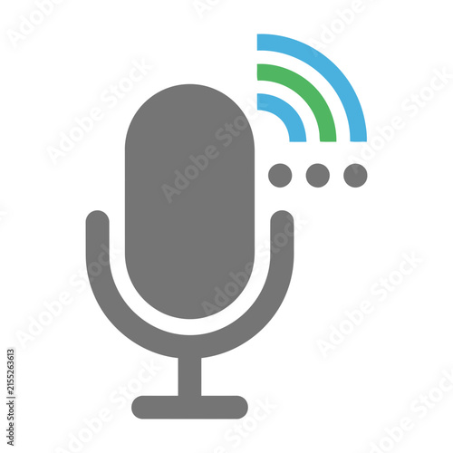 Microphone icon with WiFi signal symbol