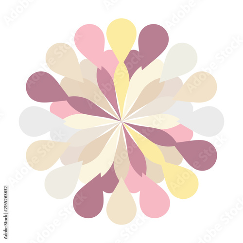 Colorful abstract flower design with pastel petals and soft hues arrangement