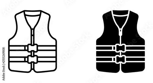 Foto Life Vest Icons, Safety Jacket Vector Graphics, Buoyancy Aid Symbols, Water Spor