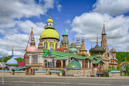 Panoramic view of the Temple of All Religions in the village of Staroye Arakchino, Tatarstan Republic of Russia