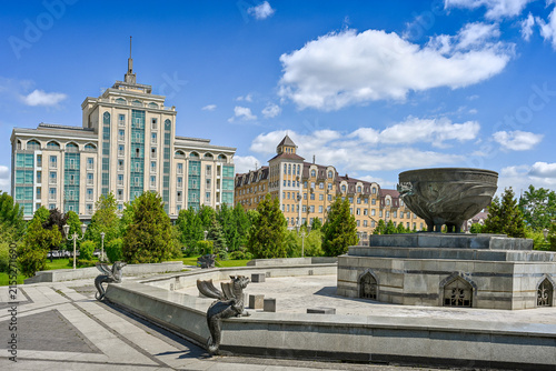 Fountain with dragons in Millennium Park in Kazan, Tatarstan Republic of Russia