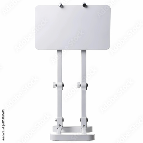 Freestanding White Board Isolated on Clean White Background
