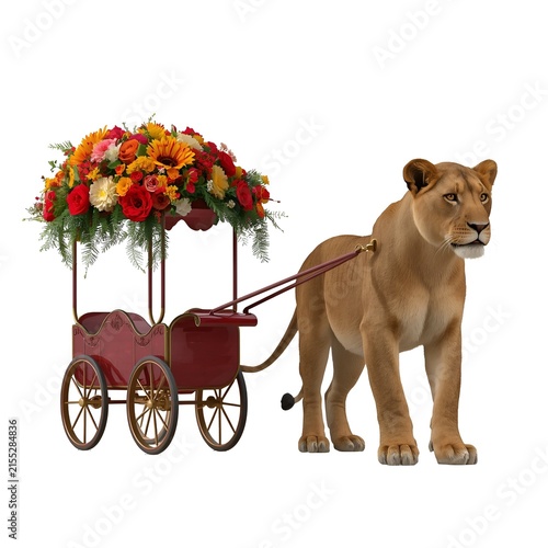 lion with flowers trolly