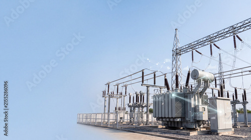 Smart Power Substation with High Voltage Transformer and Digital Grid Monitoring Technology
