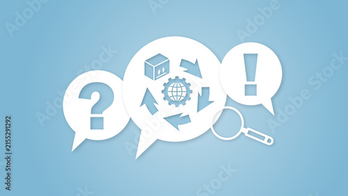 Fotografie Digital supply chain process illustration showing global logistics, packaging, a