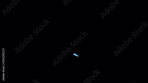 Hand drawn sketch of flying liquid splash water drop video frame isolated on transparent background alpha channel