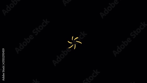 Hand drawn sketch of fireworks celebration burst video frame isolated on transparent background alpha channel
