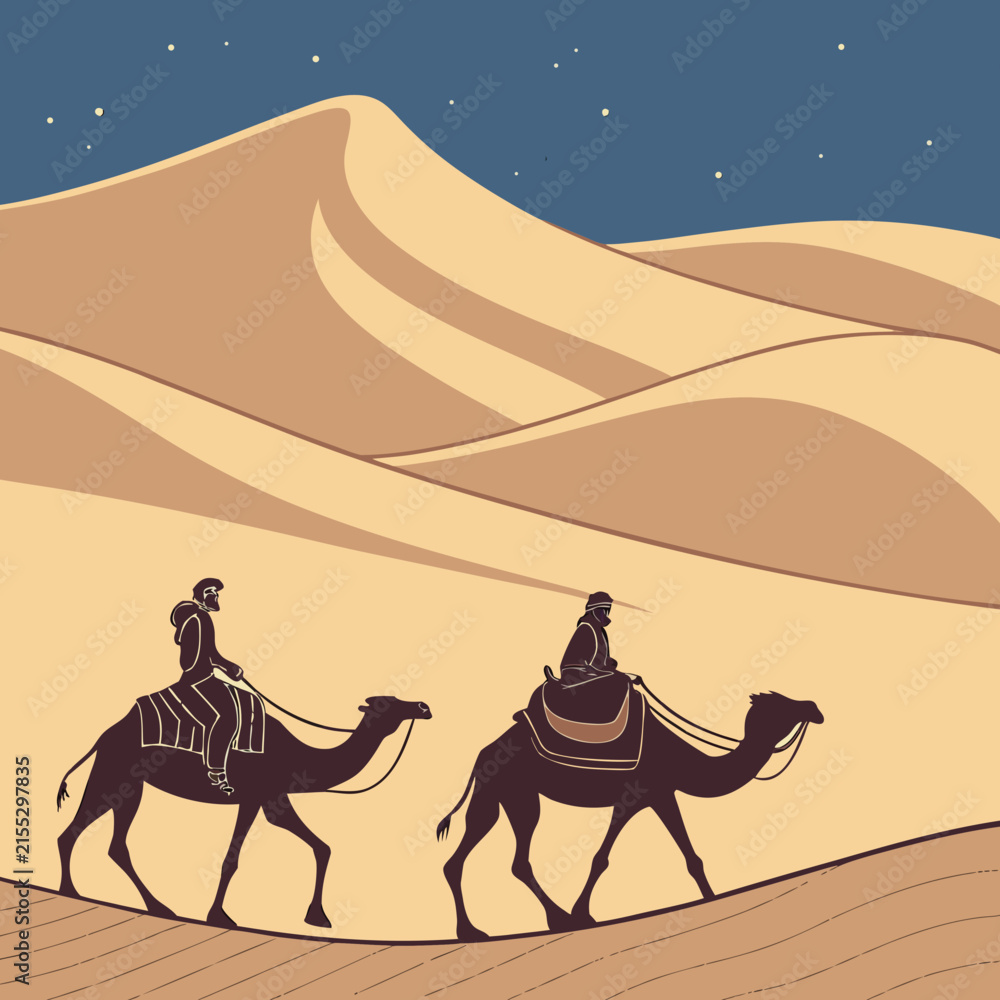 Fototapeta premium camels in the desert