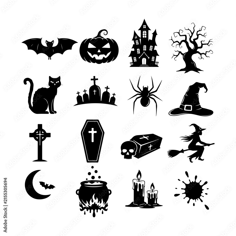 Fototapeta premium Halloween icons set