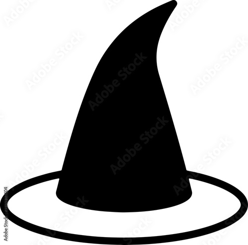 Black witch hat icon vector illustration