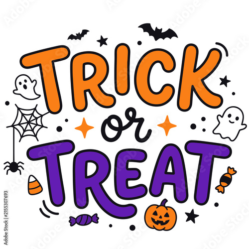 Fun trick or treat halloween vector illustration