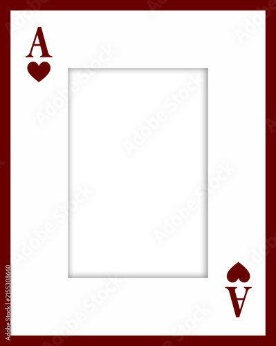 ace of hearts on white