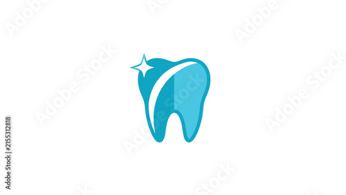Clean And Sparkling Dental Tooth Logo Design
