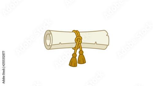 Vintage Rolled Parchment Scroll With Decorative Tassels