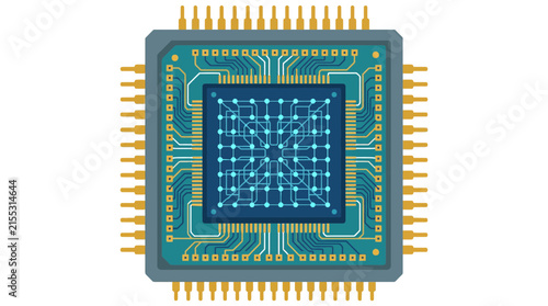Microchip processor circuit board technology concept