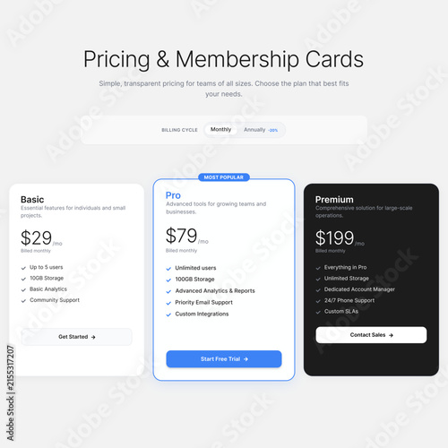 Pricing & Membership Cards