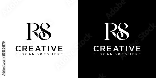 RS or SR initial letter logo design vector concept