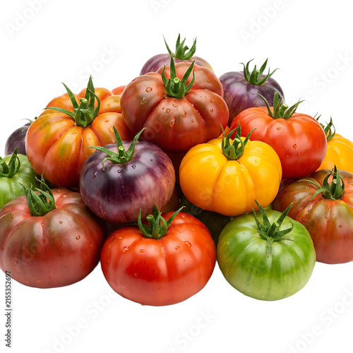 Variety Heirloom Tomatoes Isolated On Transparent Background