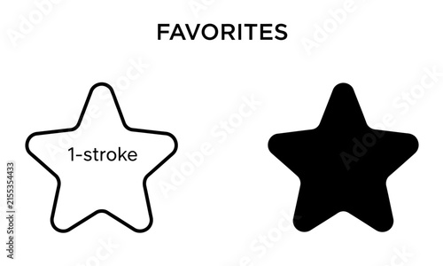 Obraz na plátne A comparative study of two distinct star icons one outlined with a single stroke