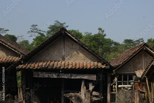 Outdoor view of warung kopi merapi, a coffee shop near mount merapi in indonesia.