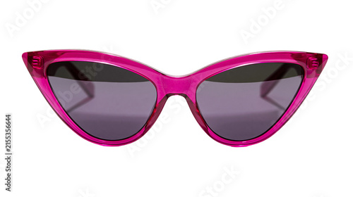 Canvastavla Cat eye sunglasses with translucent pink frame, isolated on transparent backgrou