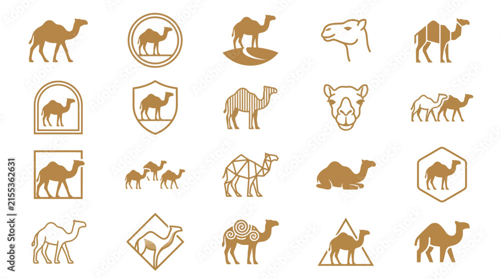 Obraz premium Camel Logos-set of animals icons