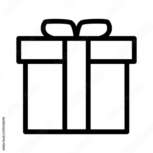 gift box outline icon for graphic designer or web builder svg format