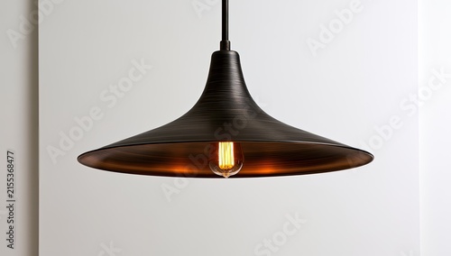 Modern Industrial Pendant Light Fixture with Edison Bulb.
