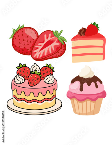 set of cakes ( strawberry )