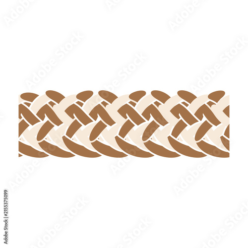 Brown Woven Rope Pattern Texture On White Background