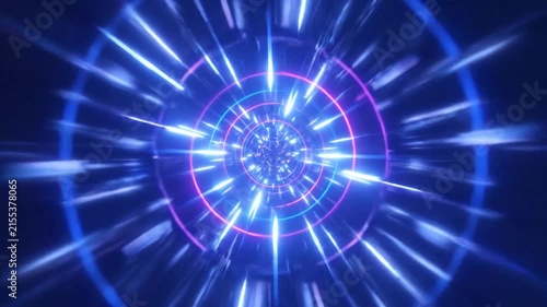 A glowing blue and purple light tunnel with circular motion effects