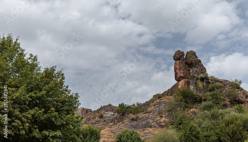 El Cogullón rock and spring. Valporquero Cave, Vegacervera, León, Spain.