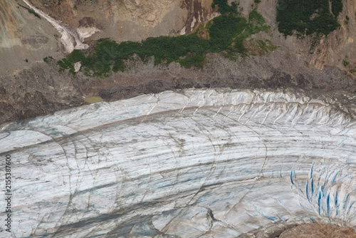 Aerial View of winding Glacier Near Haines, Alaska